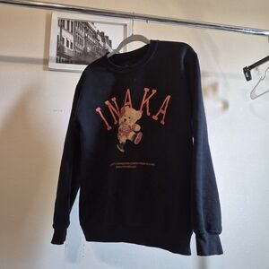 Inaka Power Black Crewneck with Red Graphic (See Photo Small Stain)